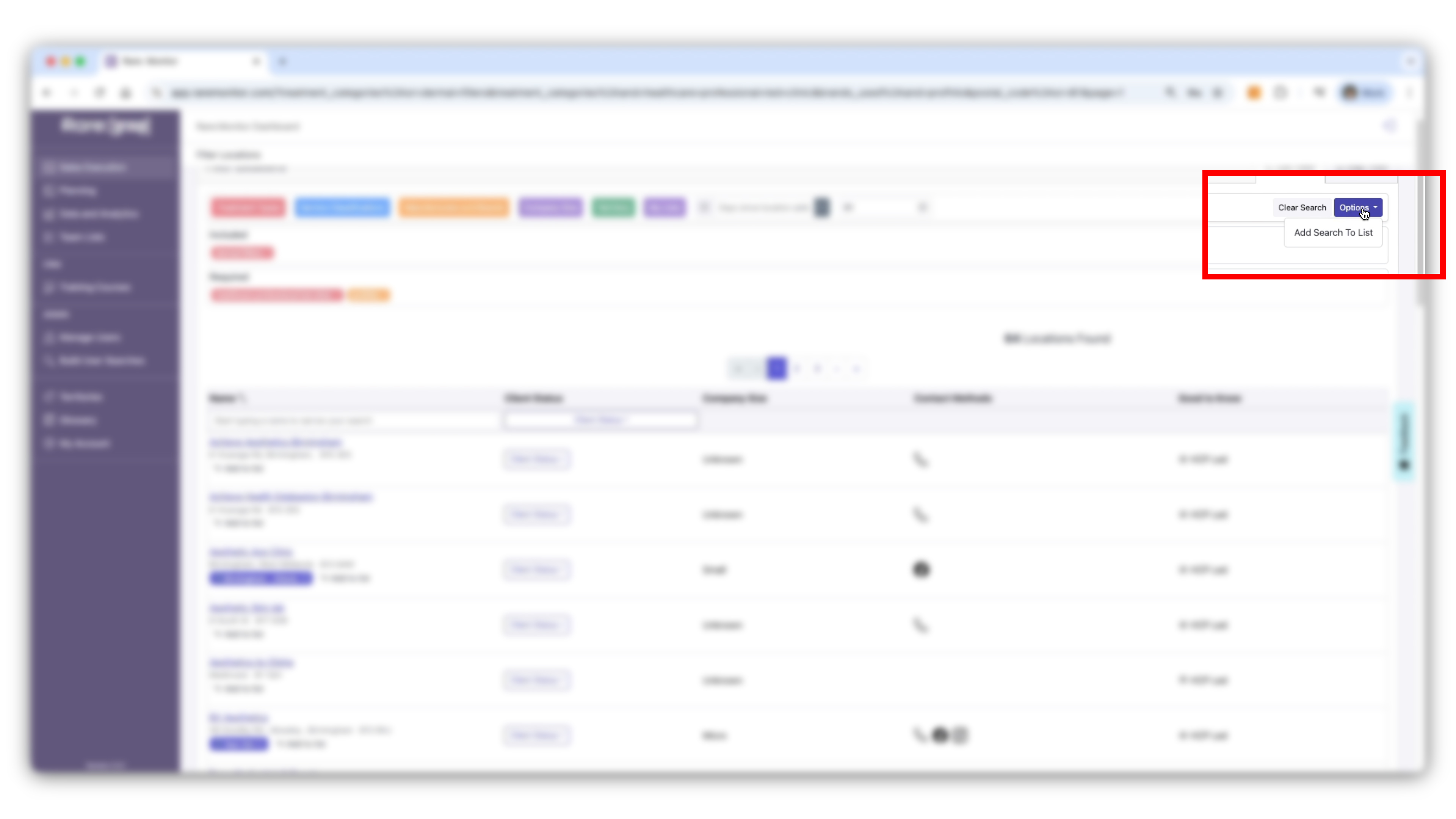 Screenshot from the Rare.Monitor how-to guide for Using Filters, illustrating "Save to a List".