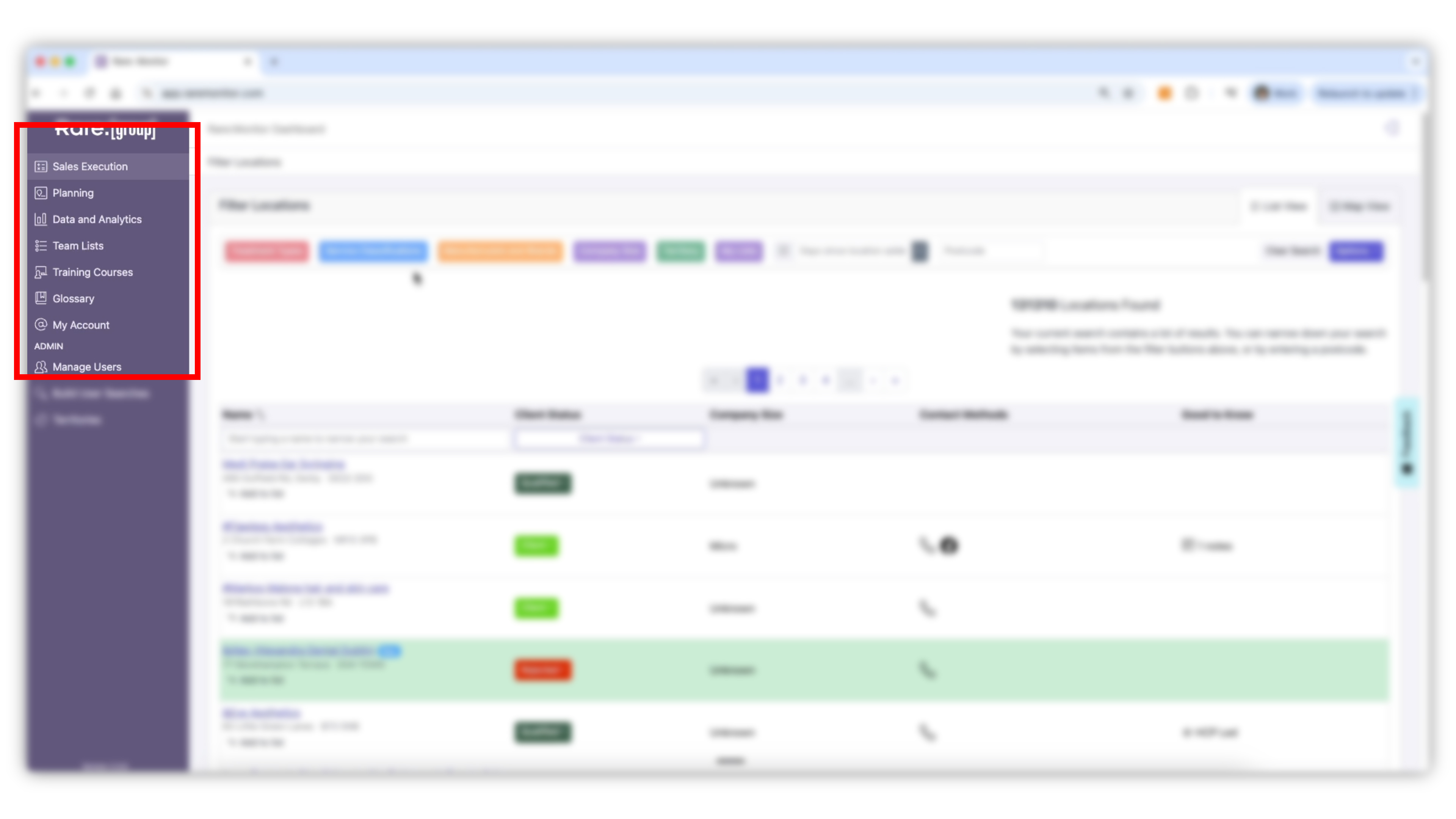 Screenshot from the Rare.Monitor how-to guide for Getting Started, illustrating "Explore the Dashboard (left-hand menu)".