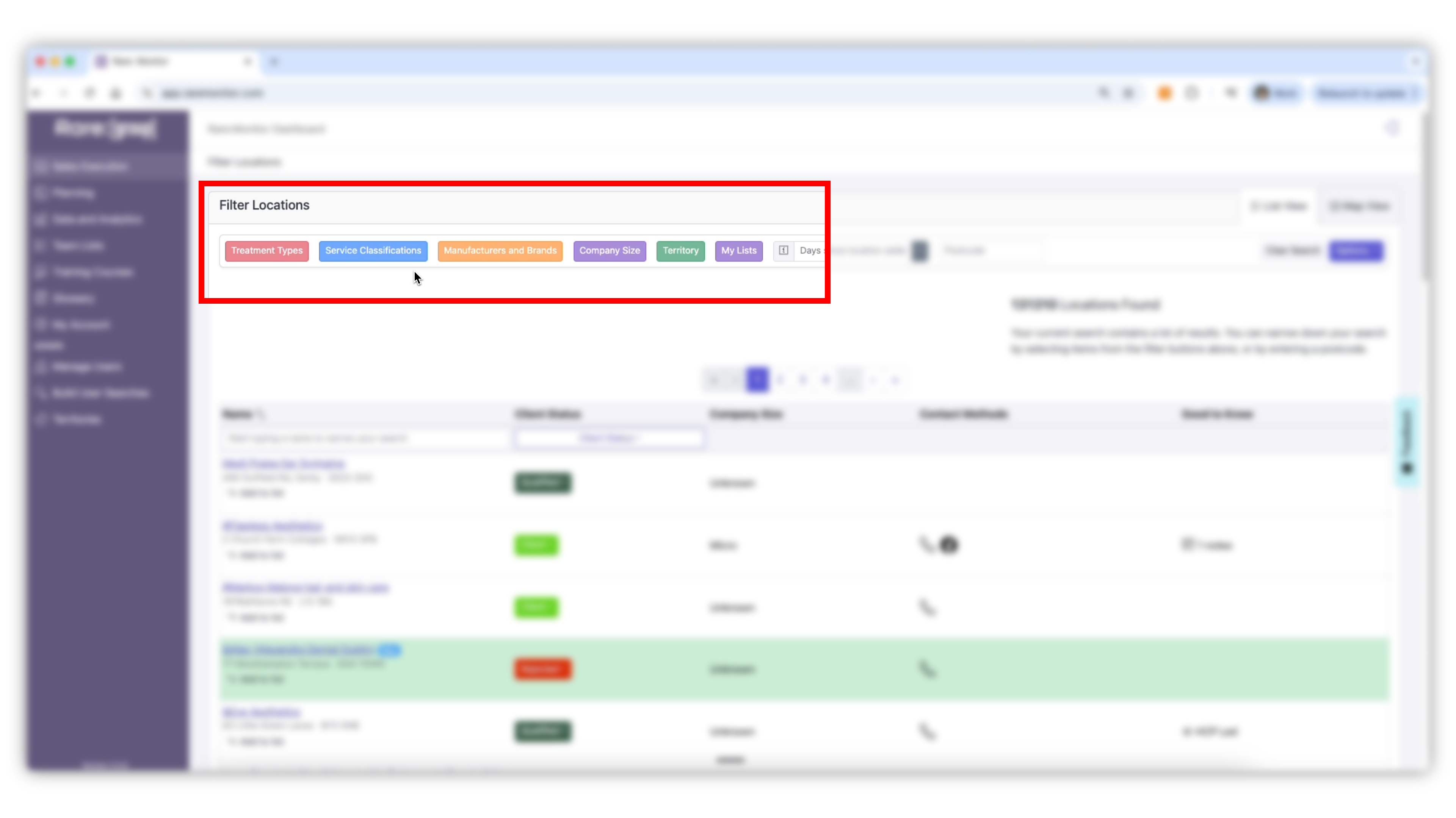 Screenshot from the Rare.Monitor how-to guide for Getting Started, illustrating "Explore the Dashboard (top filters)".