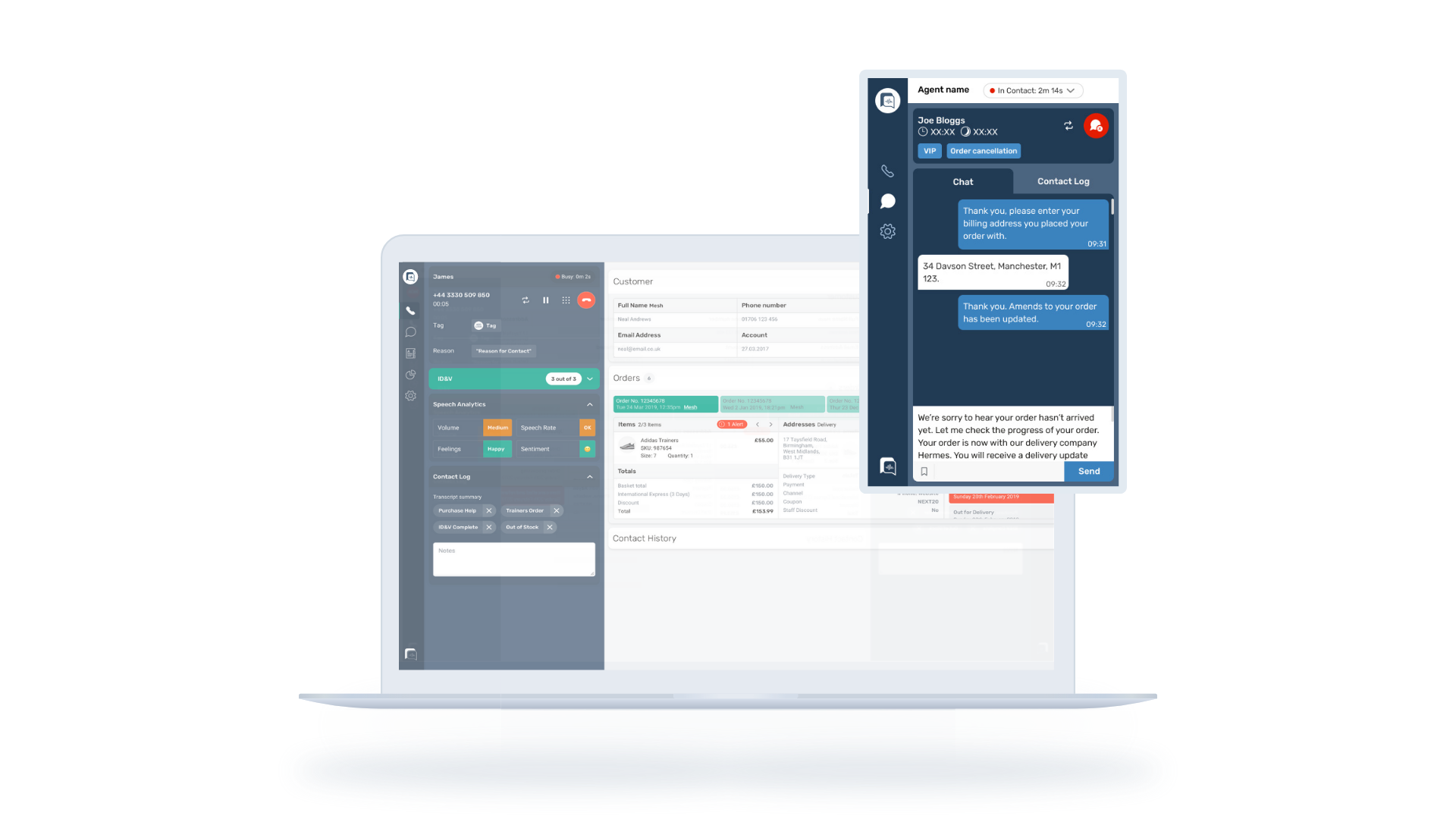 Desktop view of SmartAgent chat platform