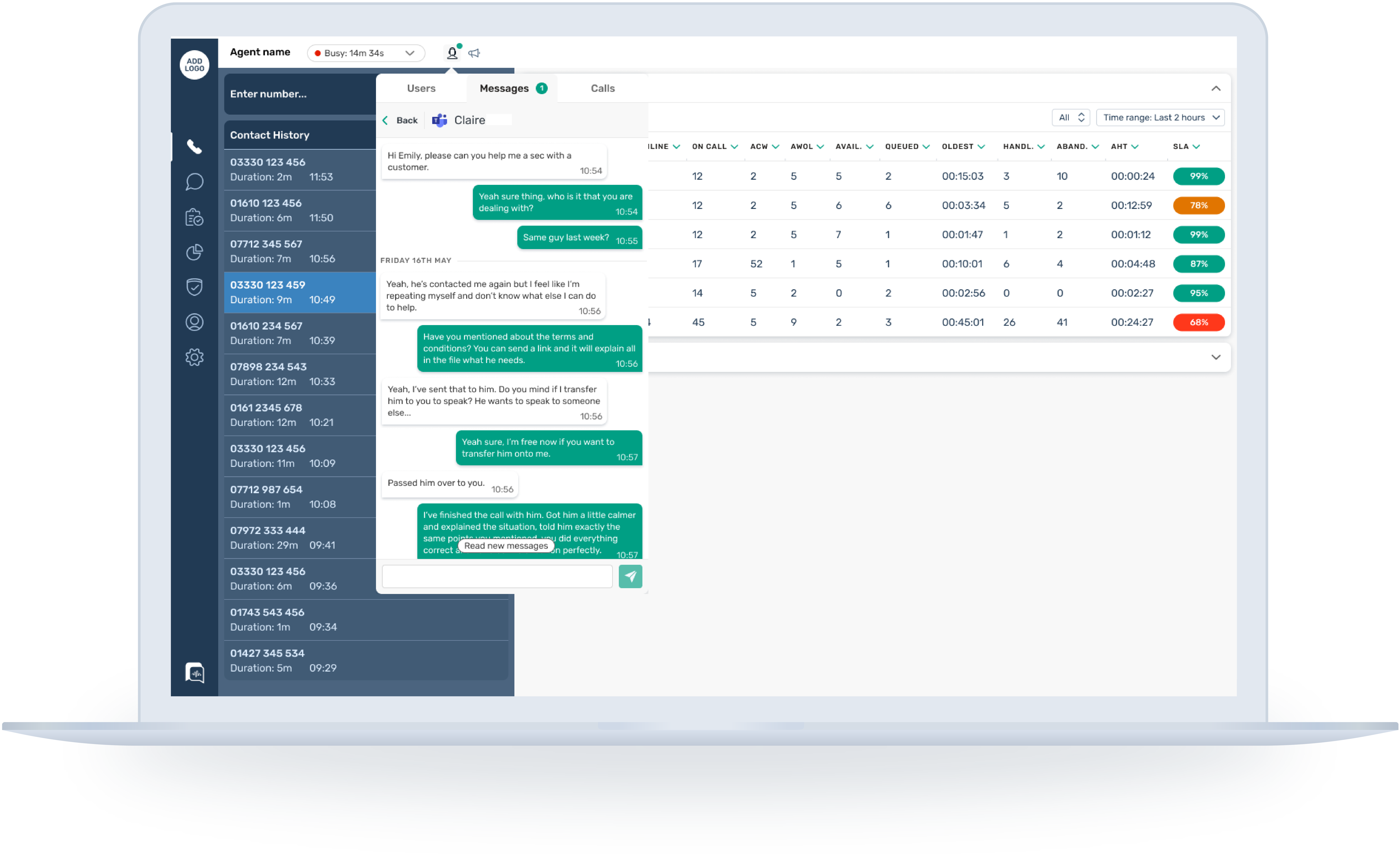 Desktop view of MS Teams feature