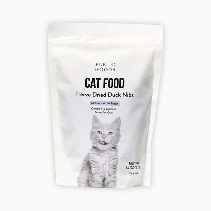 the bag of cat food with a cat on it