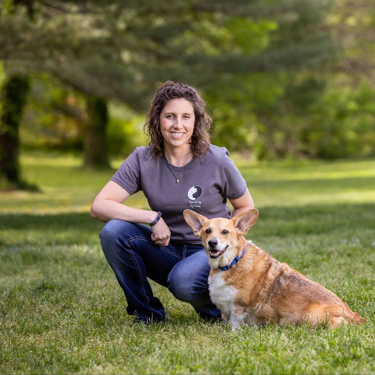 Brittany Fulton poses with her Corgi, Basil