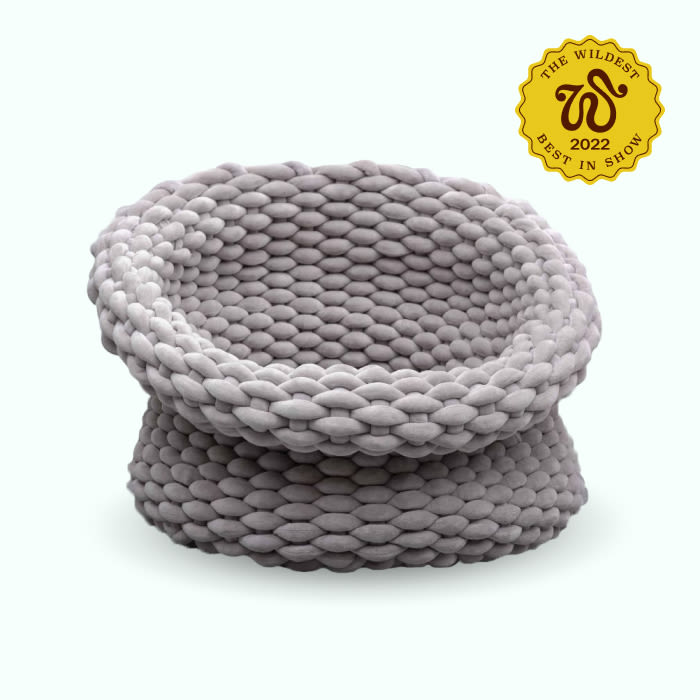 knit bed in grey