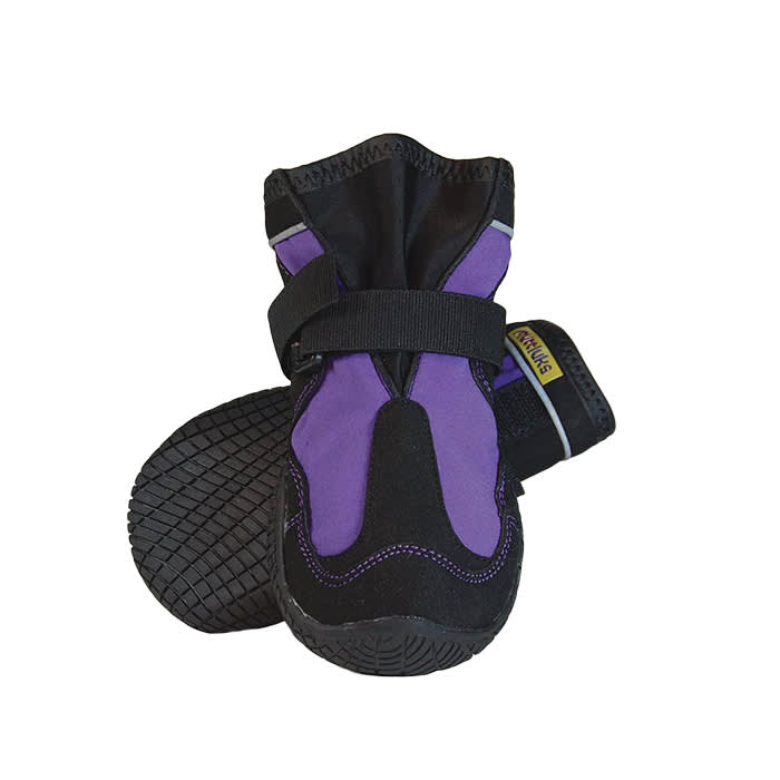 Muttlucks dog boots in purple