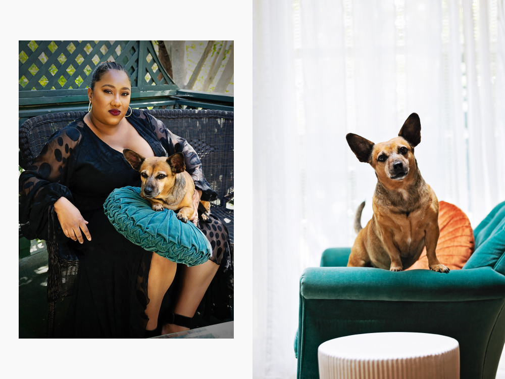 Ashley Nicole Black and her small dog, Gordi