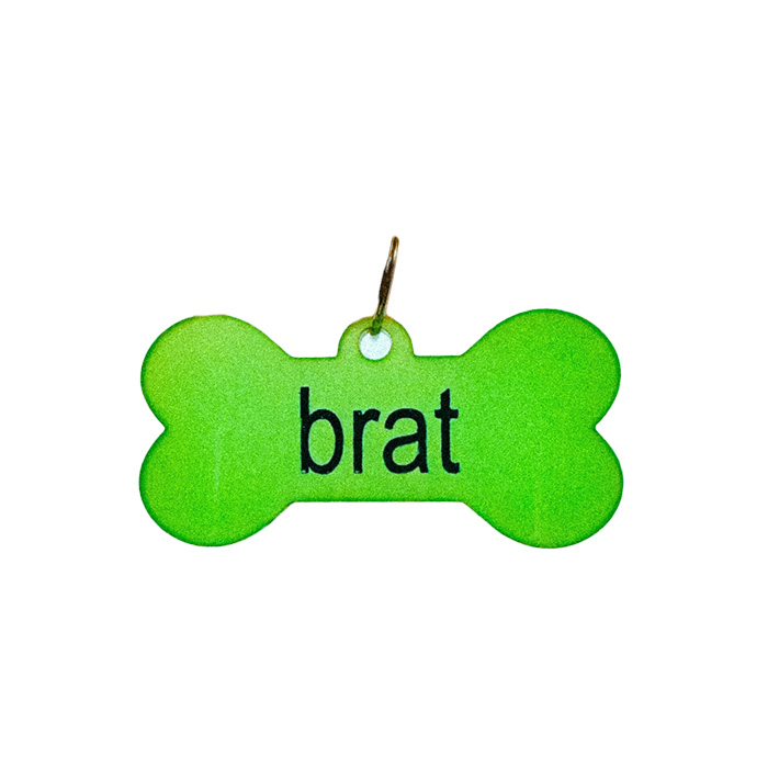 Brat Acrylic Dog/Pup/Gear Tag (glow in the dark)