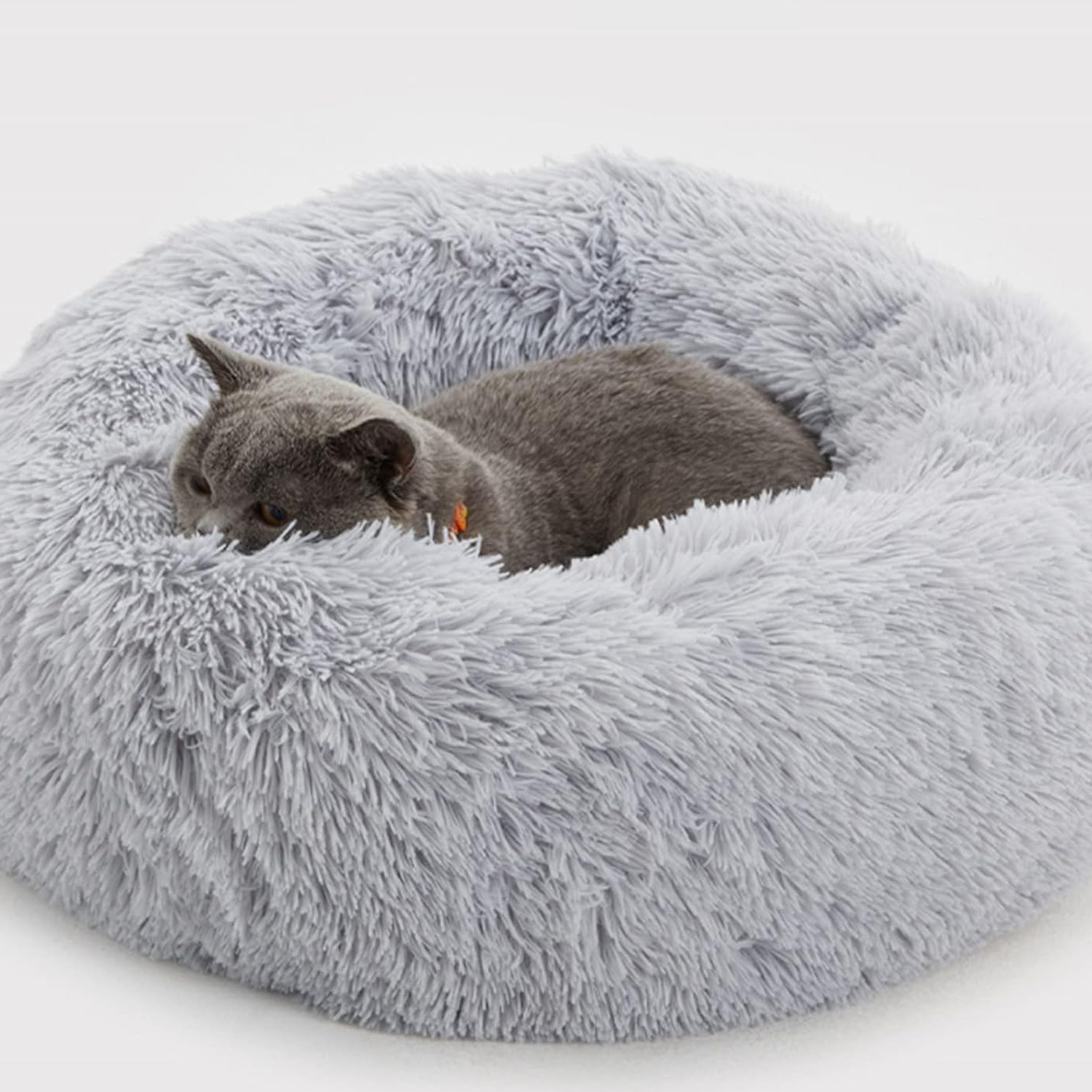 plush donut cat heated bed