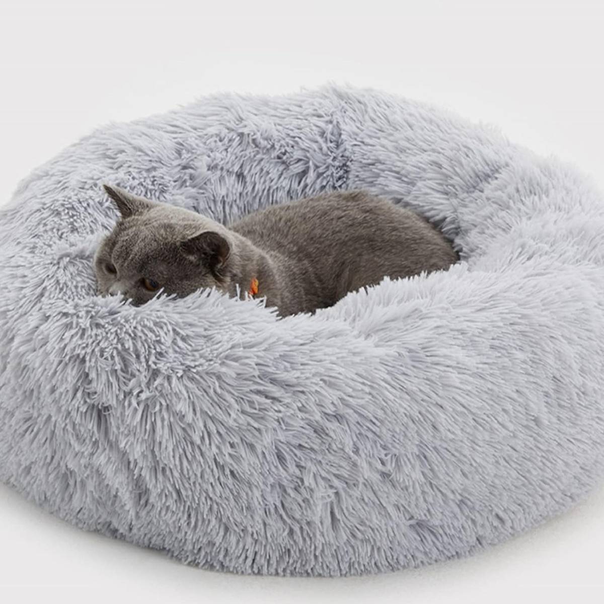 plush donut cat heated bed