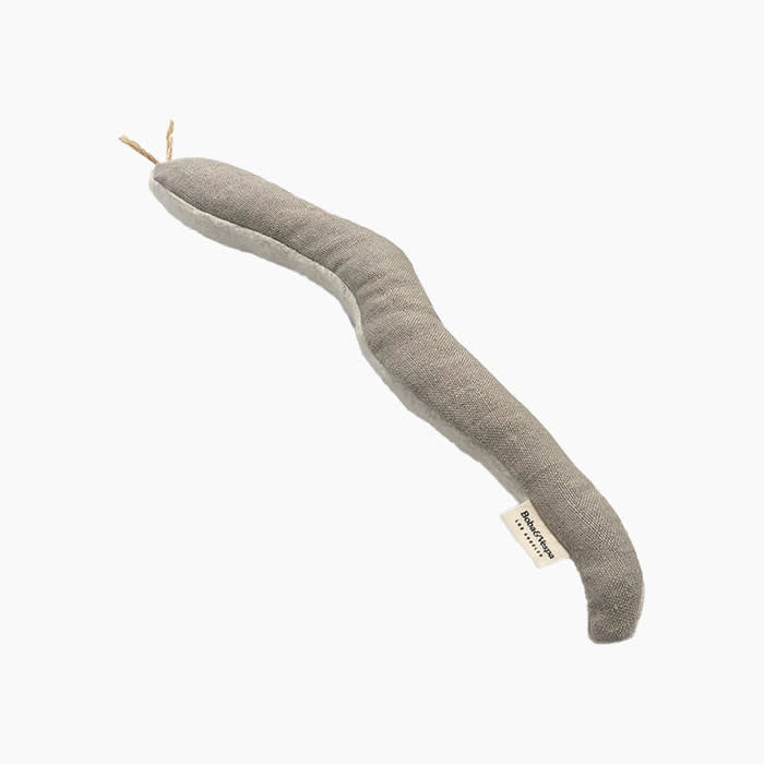 snake cat toy in grey