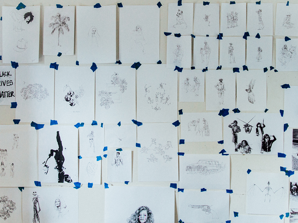 Langley Fox taped drawings