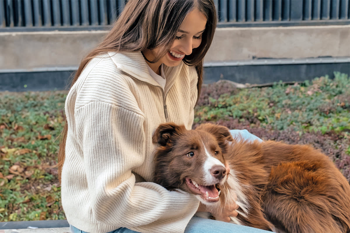 happy person with a dog