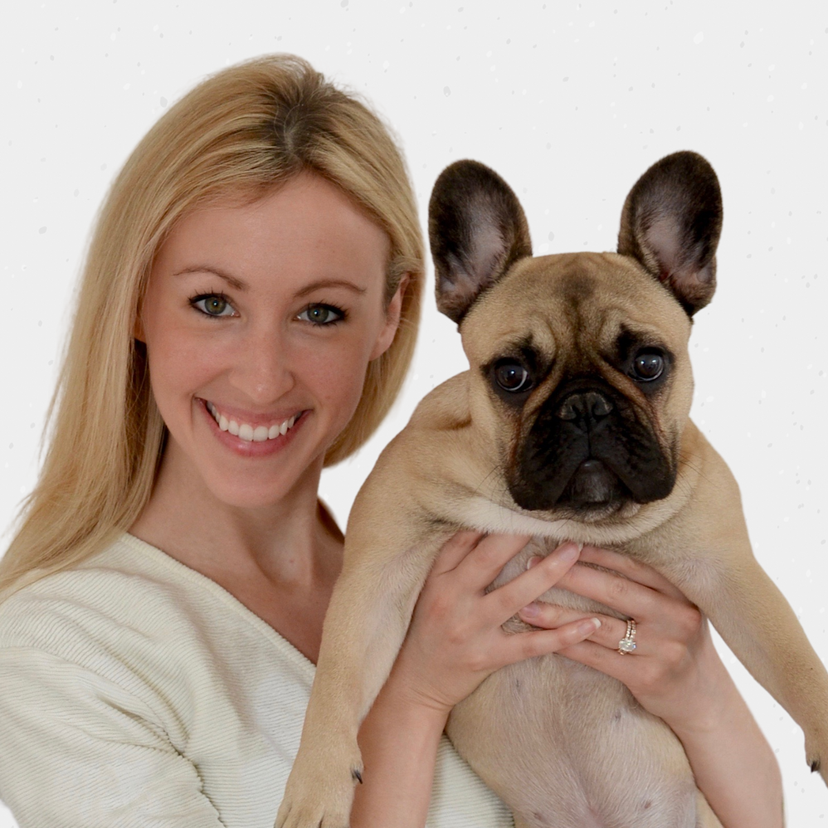 Courtney Elliott with her French Bulldog, Gus.