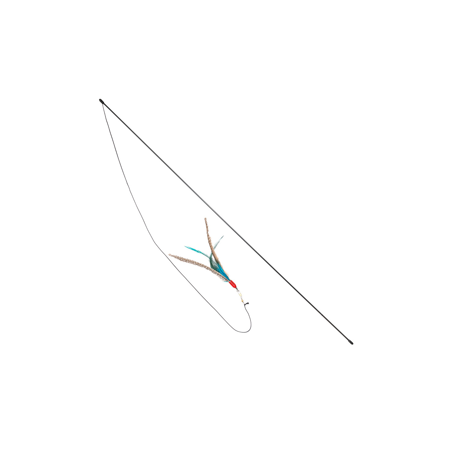 cat wand toy with feathers