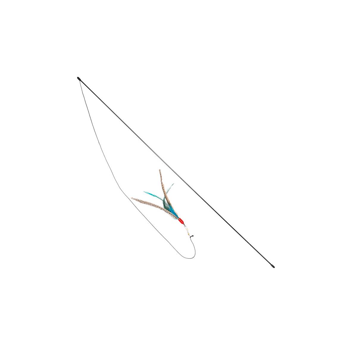 cat wand toy with feathers