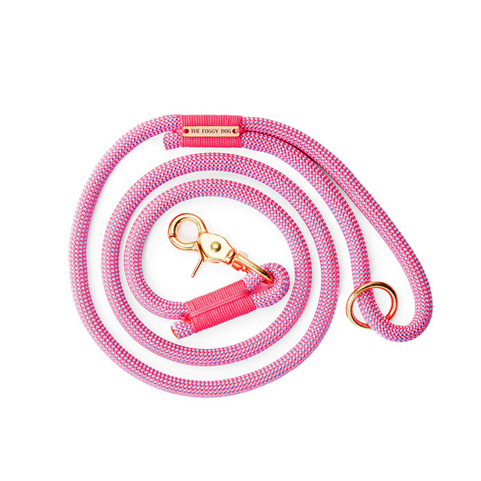 The Foggy Dog Climbing Rope Dog Leash in watermelon pink