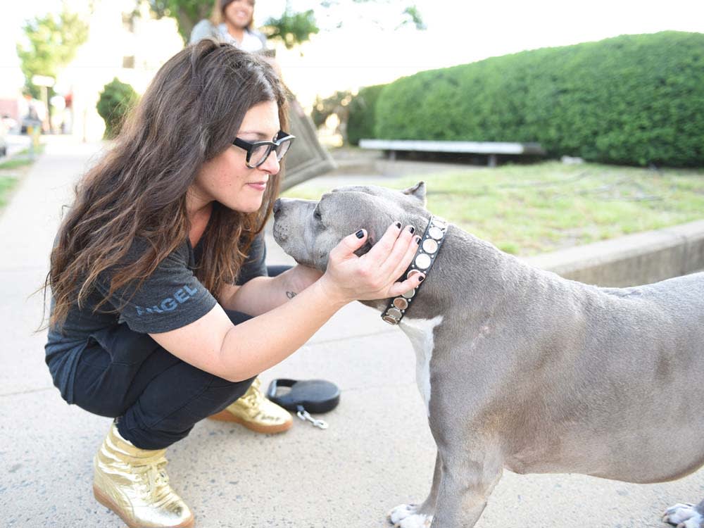 Rebecca Corry with her dog 