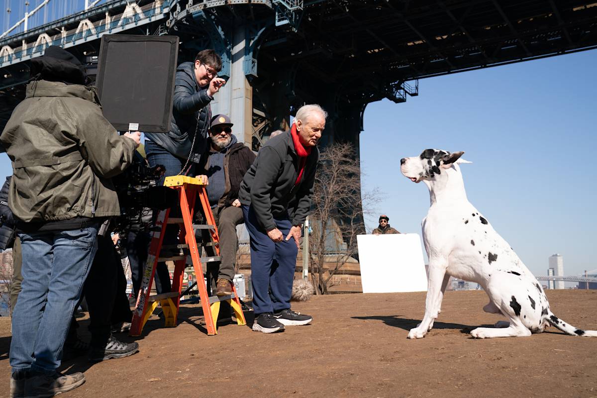 Bill Murray and Bing together on the set of The Friend