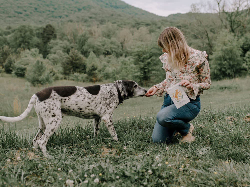 person and their dog