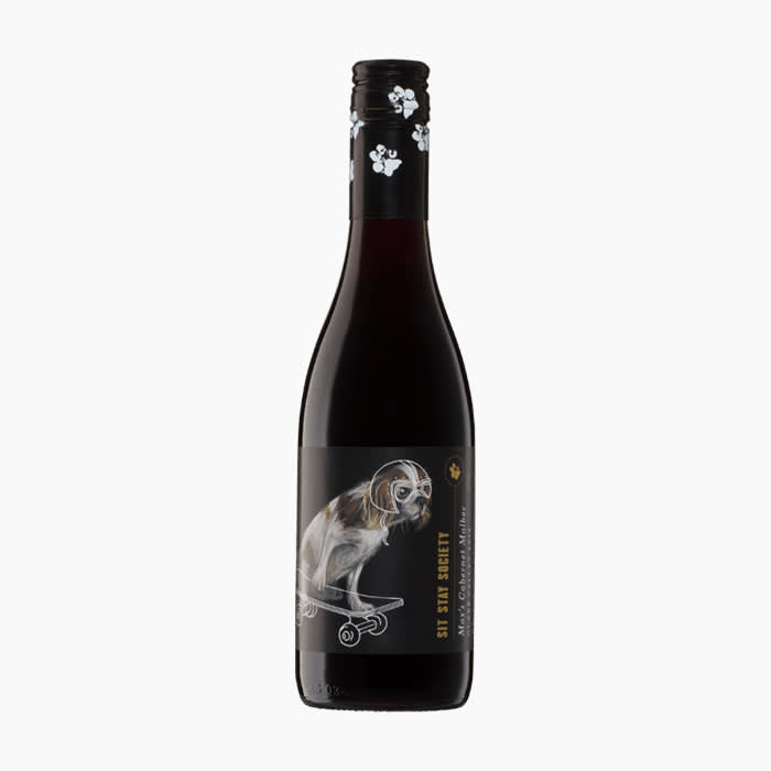 dog on label of wine