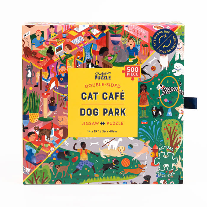 cat cafe dog park professor puzzle 500 piece puzzle