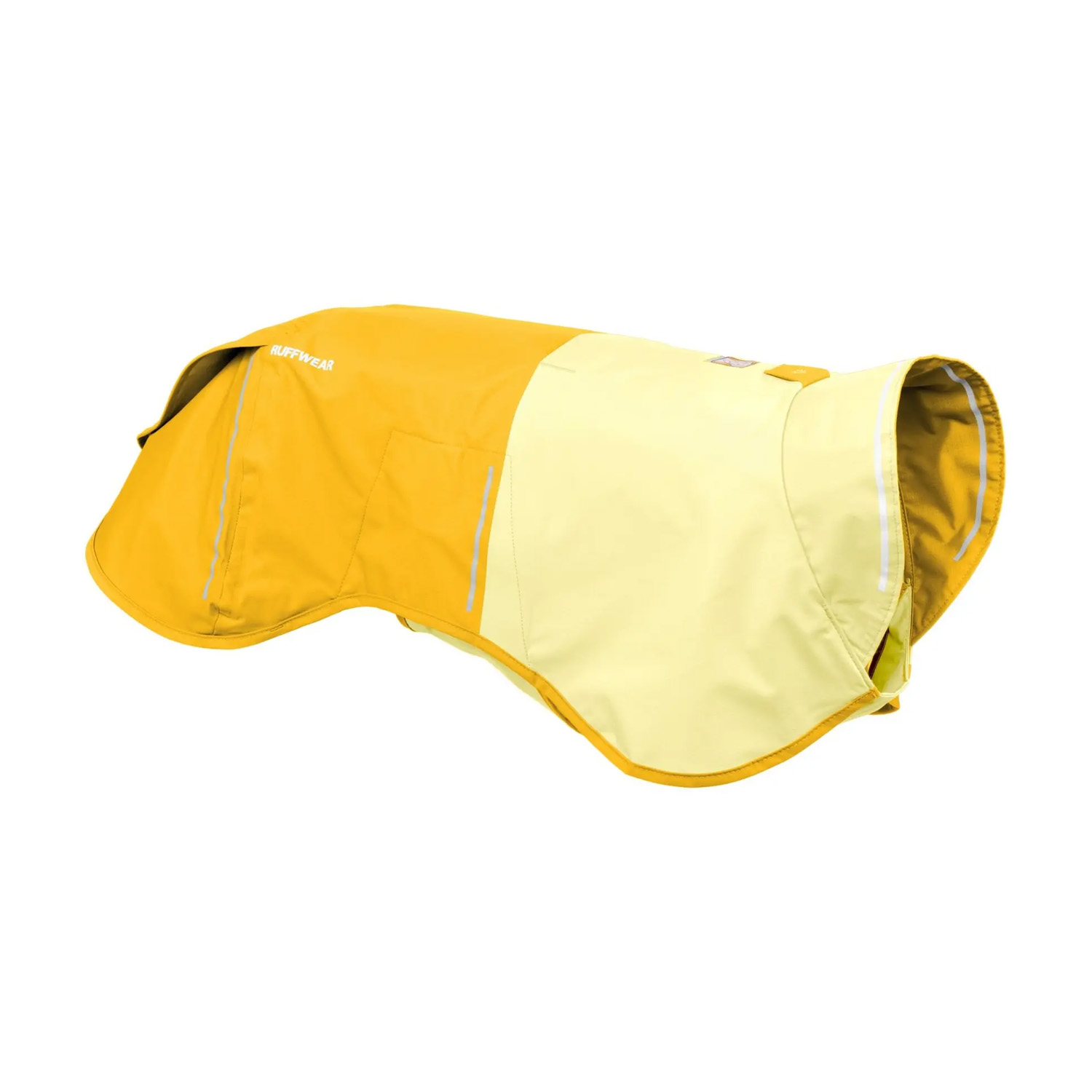 yellow ruffwear dog waterproof coat