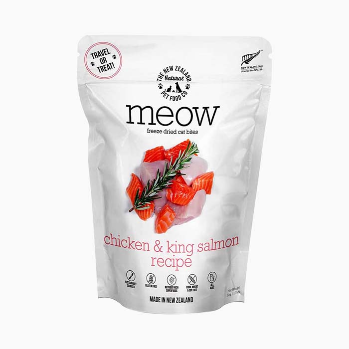 the cat treats in a white bag