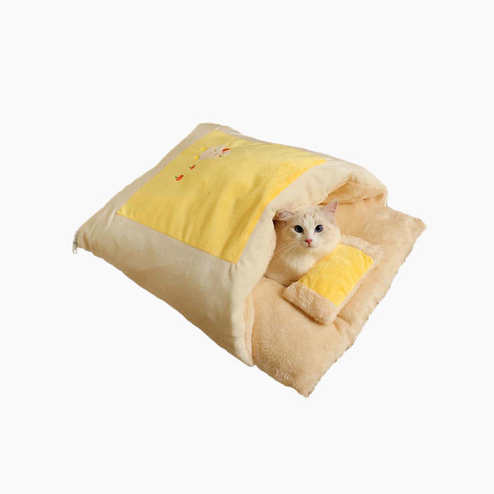 the quilt pet bed in yellow