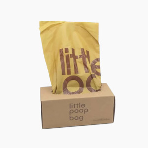 brown box of poop bags