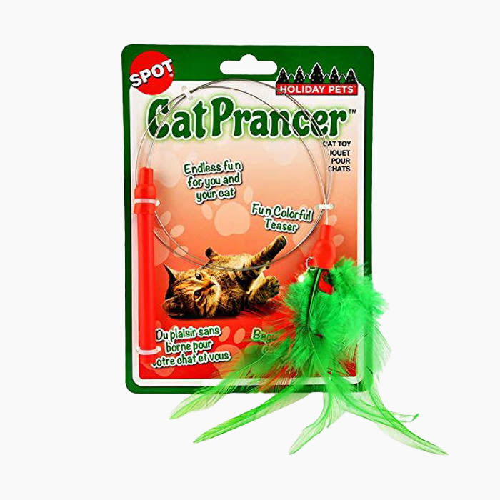 Red and green cat prancer teaser wand