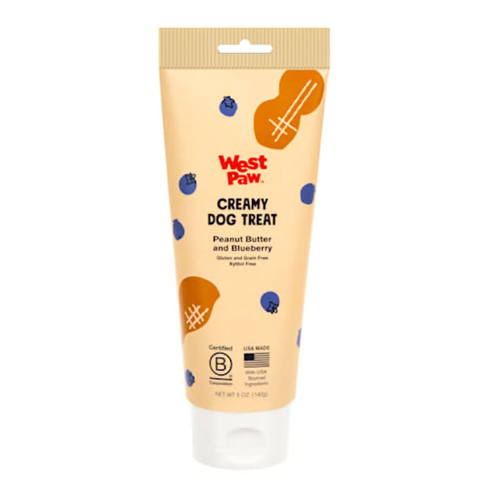 west paw peanut butter for dogs in beige tube