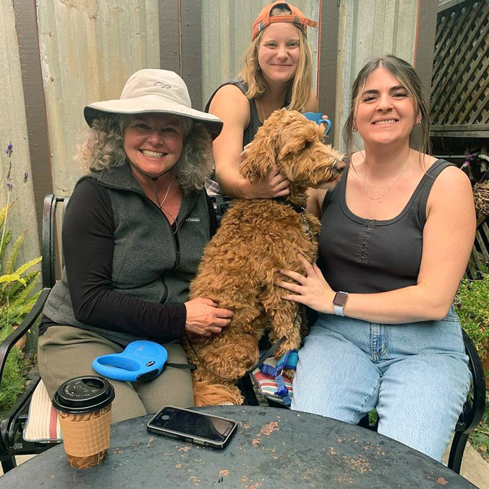 a dog outdoors at Top Dog coffee bar