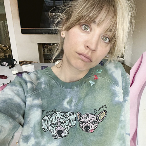Kaley Cuoco wearing a c.bonz shirt