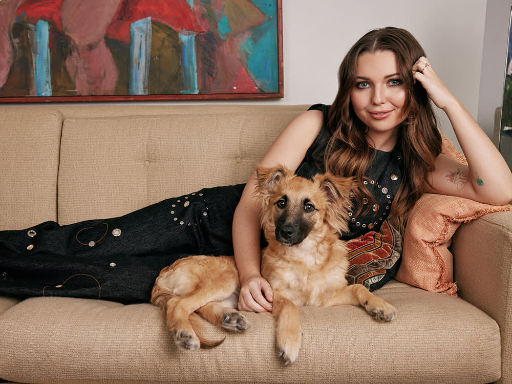 Samantha Hanratty with her dog