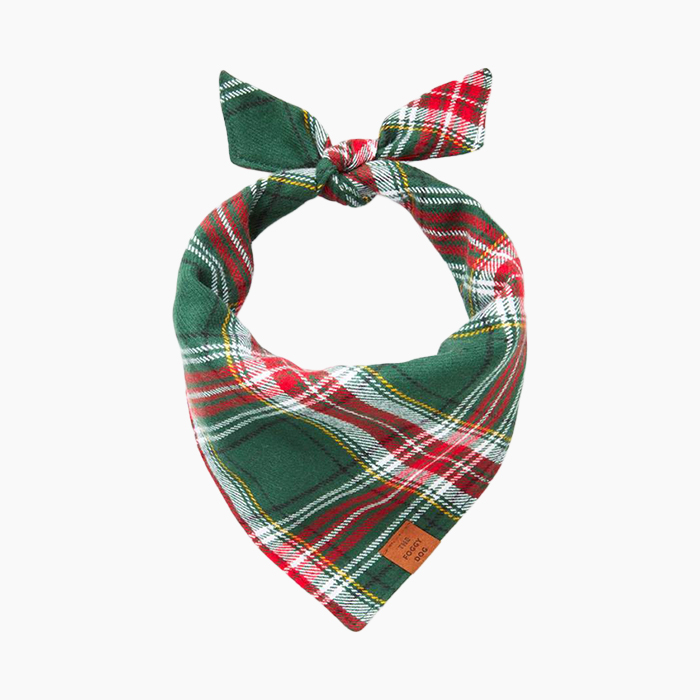 The Foggy Dog Holly Jolly Flannel Dog Bandana
