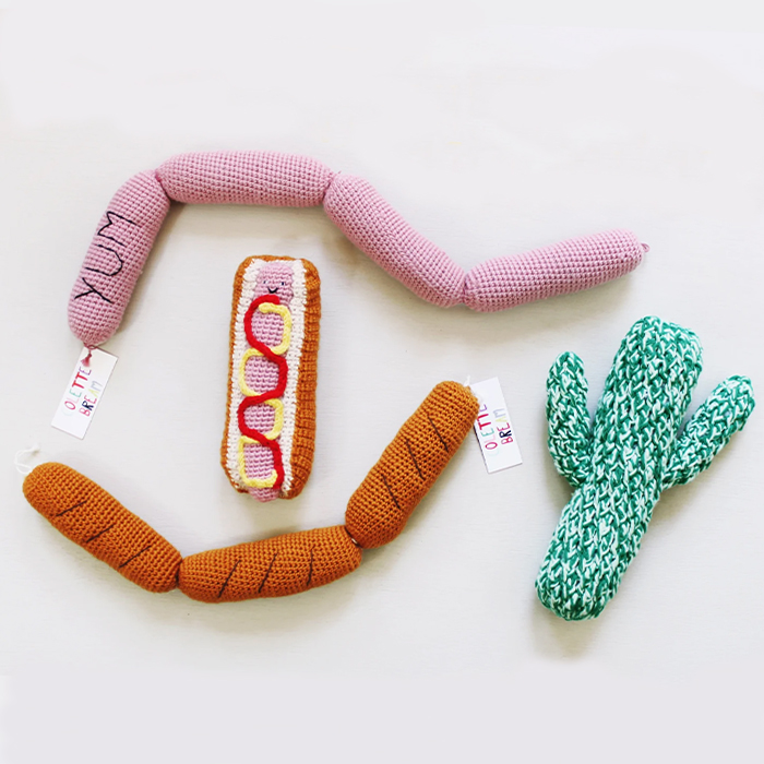 crochet knit dog toys