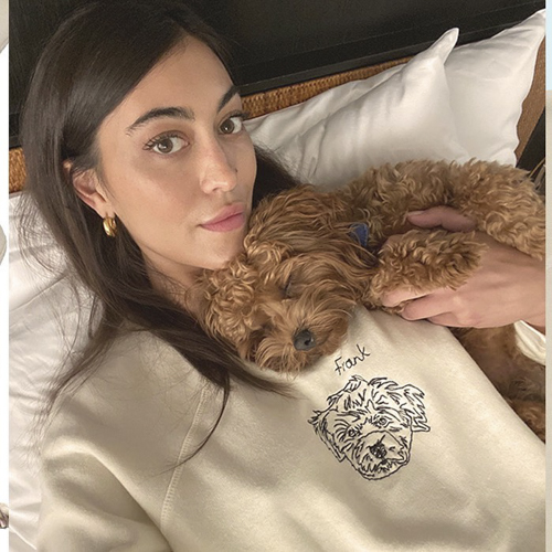 c bonz with her brown dog 