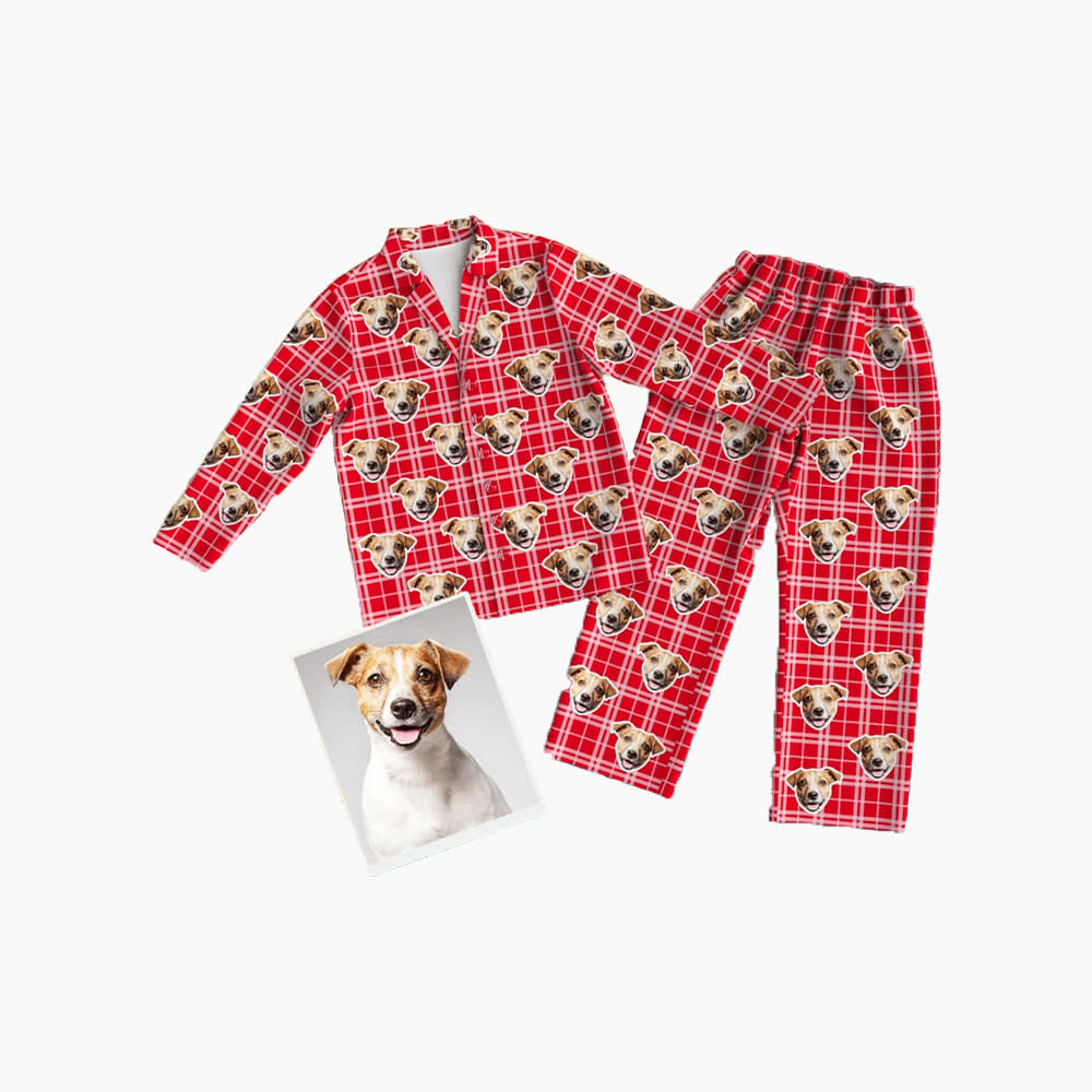the custom face pajamas in red