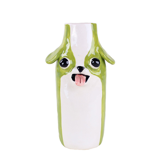 katie kimmel two-tone dog vase