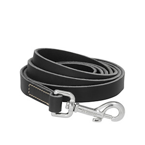 Frisco Top Grain Leather Leash in black