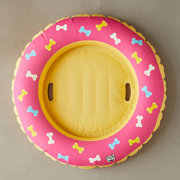 hot pink dog donut float