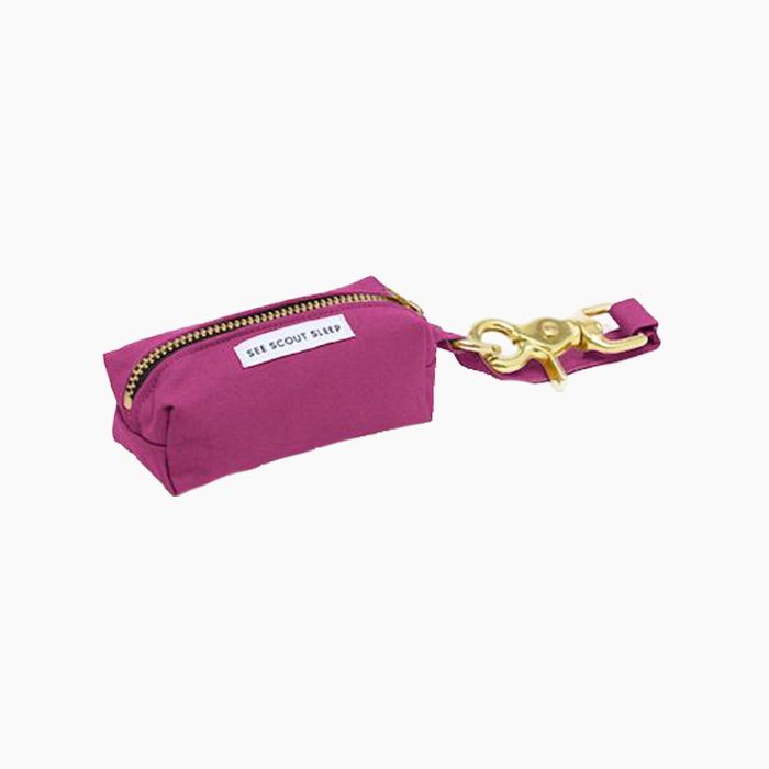 magenta poop bag holder