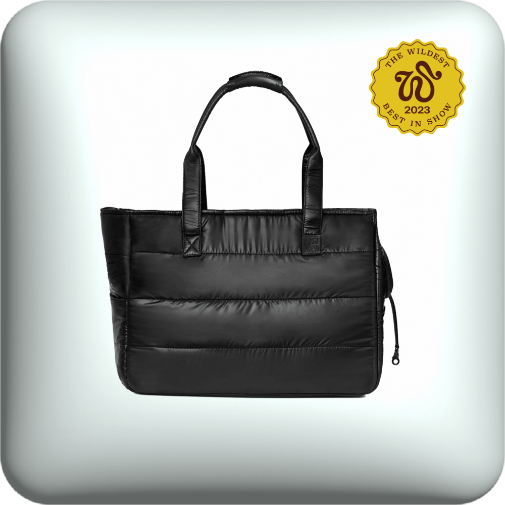 Just Fred puffy weekend tote in black 