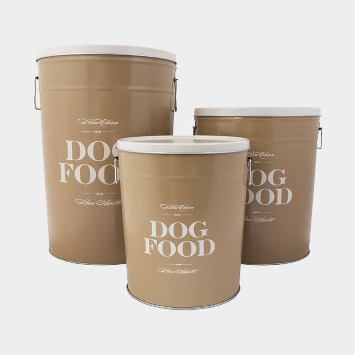 Taupe Bon Chien Dog Food Storage Canister