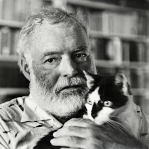 Hemingway with a cat