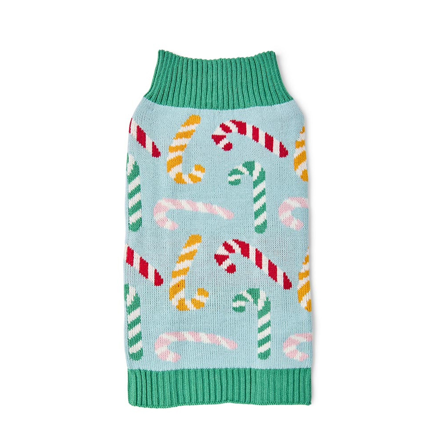 Pets at Home Christmas Knitted Cane You Be Any Cuter? Dog Jumper Blue