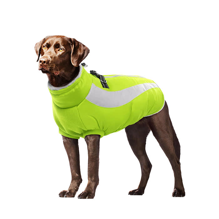 FUAMEY Dog Coat With Harness Dog Cold Weather Coats