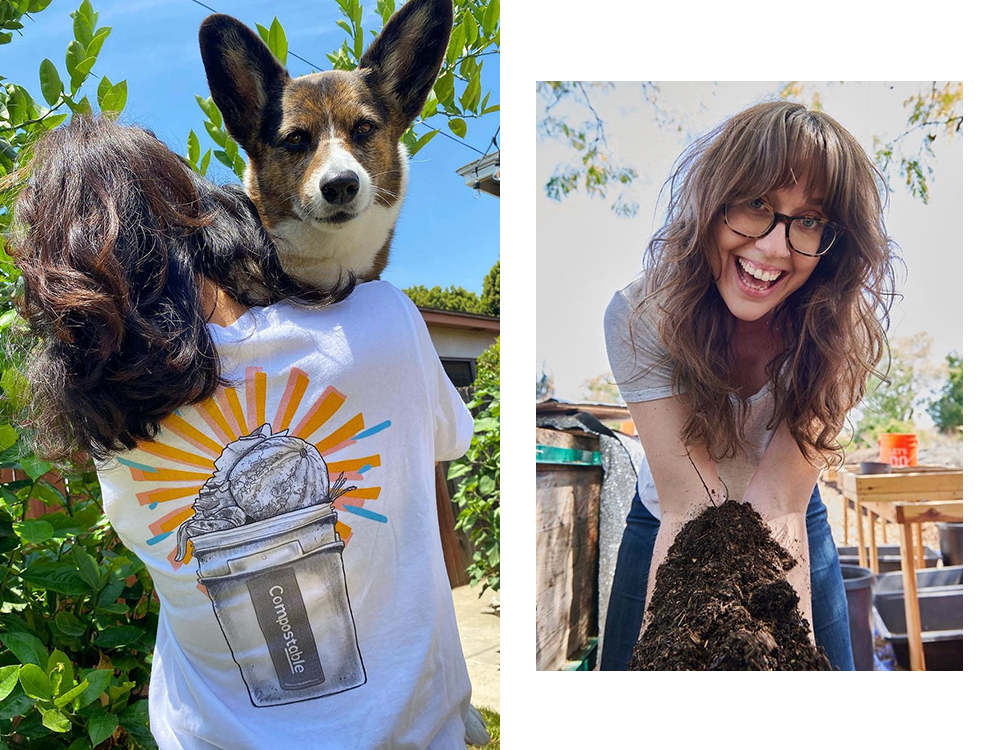  Monique Figueiredo with dog and compost