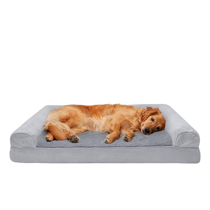 Furhaven Cooling Gel Dog Bed for Large Dogs w/ Removable Bolsters & Washable Cover