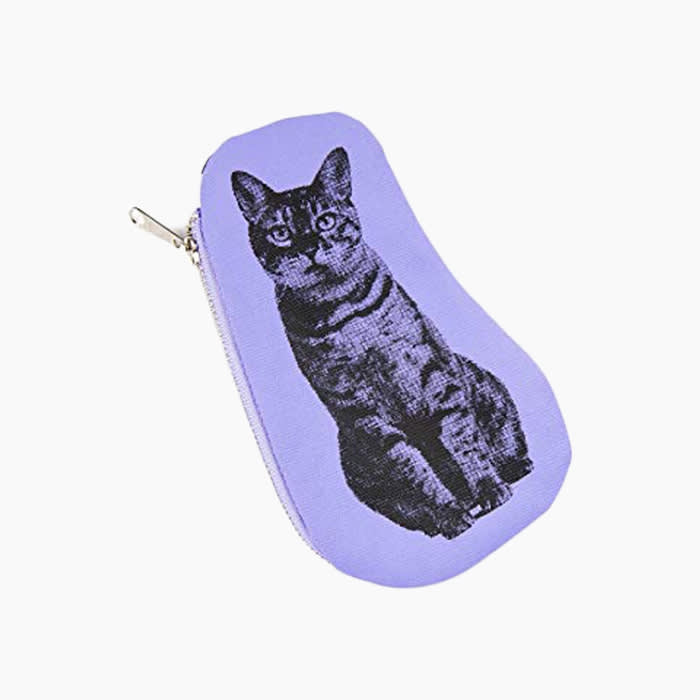 the cat pouch in purple